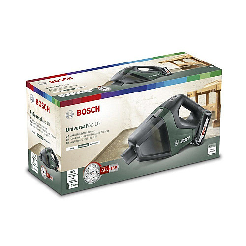Пилосос професійний акумуляторний Bosch UniversalVac 18 18В акб 1х2.5Ач 9кПа контейнер 0.5л 1.3кг