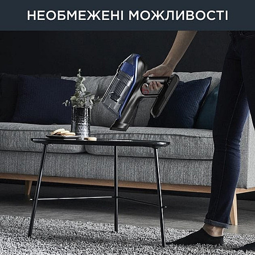 Пылесос Rowenta беспроводной Xforce Flex 14.60 Aqua, 200Вт, влажная уборка, конт пыль -0.9л, автон. работа до 70мин, НЕРА, черно-синий