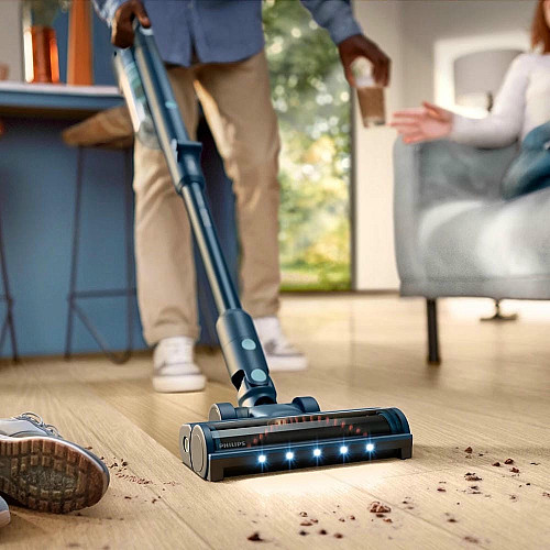 Пылесос Philips беспроводной Flex Series 5000, влажная уборка, пыль -0.27л, автон. работа до 60мин, PowerCyclone 10, серо-зеленый