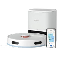 Робот-пилосос Philips Series 2000, h=9.7см, вологе прибирання, конт пил -0.38л, вода -0.3л, автон. робота до 120хв, EPA 11, Wi-Fi, станція самоочищ., білий