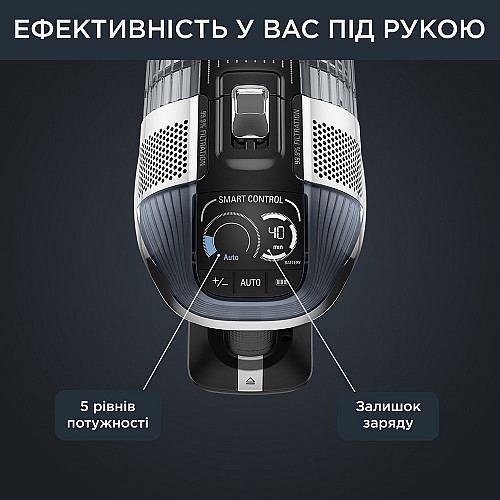 Пилосос Rowenta безпровідний X-Force Flex 14.60 Auto Animal, 48Вт, конт пил -0.9л, автон. робота до 70хв, НЕРА, чорно-сірий