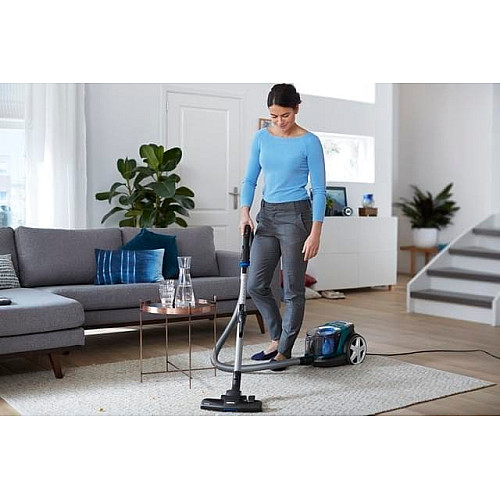 Пылесос Philips контейнерный 3000 series , 900Вт, конт пыль -1,5л, НЕРА, турбощетка, черно-зеленый
