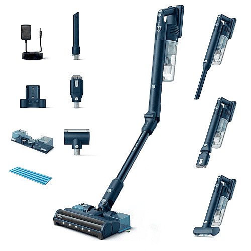 Пылесос Philips беспроводной Flex Series 5000, влажная уборка, пыль -0.27л, автон. работа до 60мин, PowerCyclone 10, серо-зеленый