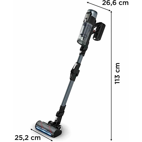 Пылесос Rowenta беспроводной X-Force Flex 16.60 Animal, 315Вт, влажная уборка, конт пыль -0.65л, автон. работа до 120мин, HEF system 99,9%, черно-серый