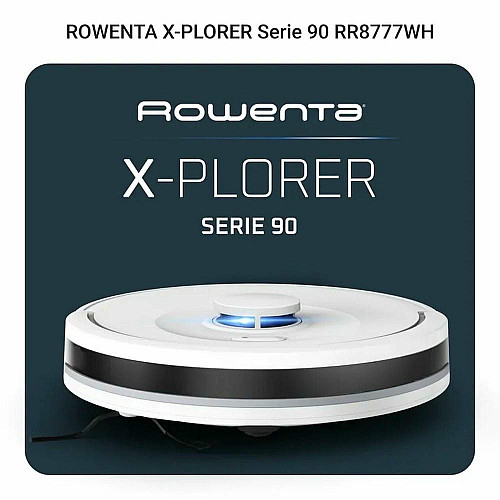 Робот-пылесос Rowenta моющий X-Plorer Serie 90, 6000ПаВт, h=9.7см, 0.26л, конт пыль -0.29л, автон. работа до 270мин, белый