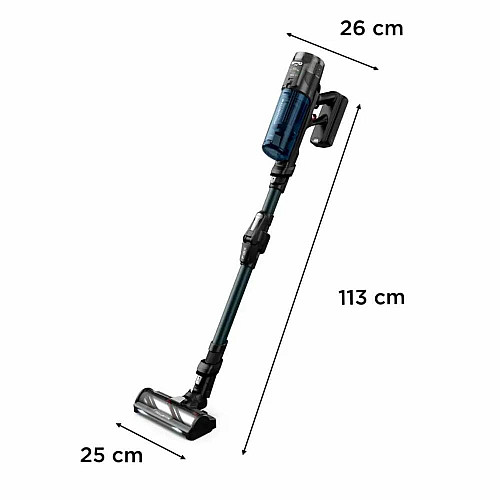 Пылесос Rowenta беспроводной X-Force Flex 13.60, 200Вт, конт пыль -0.65л, автон. работа до 60мин, НЕРА, подсветка, гибкая насадка, синий