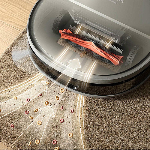 Робот-пылесос Philips Series 9000, h=9.8см, влажная уборка, пыль -0.21л, вода -0.22л, автон. работа до 280мин, EPA 11, черный-металлик