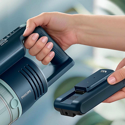 Пылесос Philips беспроводной Flex Series 5000, влажная уборка, пыль -0.27л, автон. работа до 60мин, PowerCyclone 10, серо-зеленый