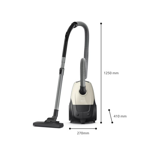 Пилосос Philips мішковий Series 1000, 750Вт, конт пил -3л, НЕРА, біло-сірий