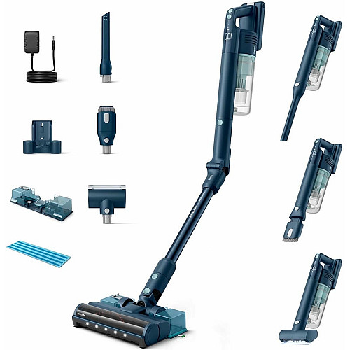 Пылесос Philips беспроводной Flex Series 5000, влажная уборка, пыль -0.27л, автон. работа до 60мин, PowerCyclone 10, серо-зеленый