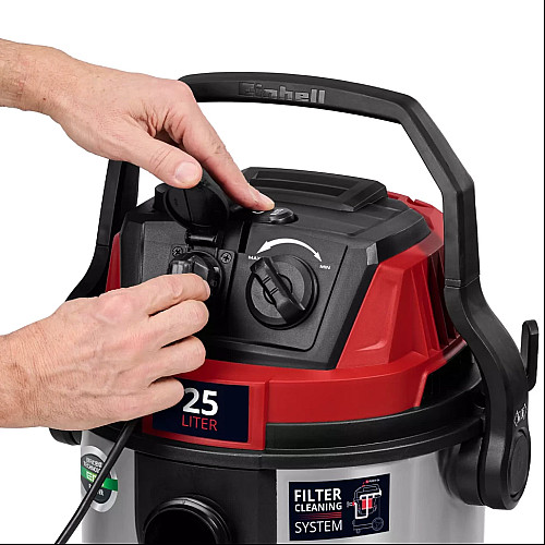 Пилосос професійний Einhell TE-VC 2580 SACL 1100Вт 200мбар контейнер 25л 230В/2200Вт вологе/сухе прибирання 6.9кг