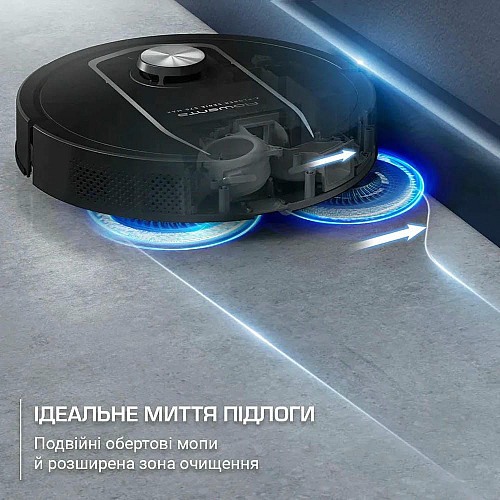 Робот-пылесос Rowenta моющий X-Plorer Serie 575 Max Standard, 10000ПаВт, h=10.5см, 0.22л, конт пыль -0.3л, автон. работа до 120мин, черный