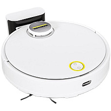 Робот-пилосос Karcher RCV 3, 400Вт, h=9.4см, вологе прибирання, конт пил -0.5л, вода -0.17л, автон. робота до 120хв, вага-3.7кг, НЕРА, білий