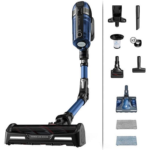 Пылесос Rowenta Беспроводной X-Force Flex 12.60 Auto Aqua, 320Вт, конт пыль -0.1л, автон. работа до 45мин, вес-3кг, НЕРА, черно-синий