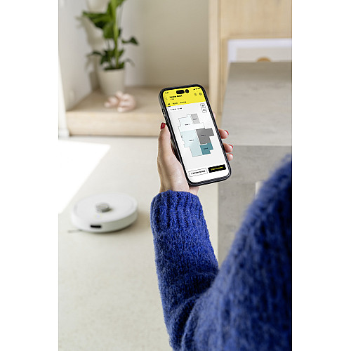 Робот-пилосос karcher RVC 3, h=0.97см, вологе прибирання, конт пил -0.24л, вода -0.28л, автон. робота до 130хв, Bluetooth, білий