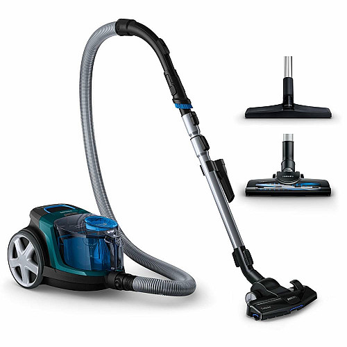 Пылесос Philips контейнерный 3000 series , 900Вт, конт пыль -1,5л, НЕРА, турбощетка, черно-зеленый