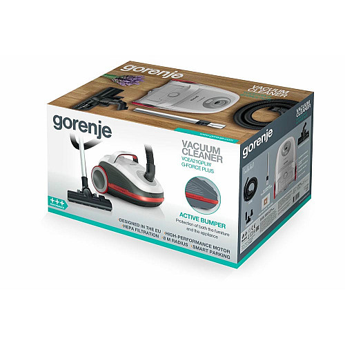 Пылесос Gorenje мешковый, 700Вт, 3л, HEPA, щетка Xpand Zone, телескоп, красный
