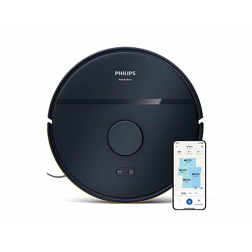 Робот-пылесос Philips Series 2000, h=9.7см, влажная уборка, пыль -0.38л, вода -0.3л, автон. работа до 120мин, EPA 11, Wi-Fi, темно-синий