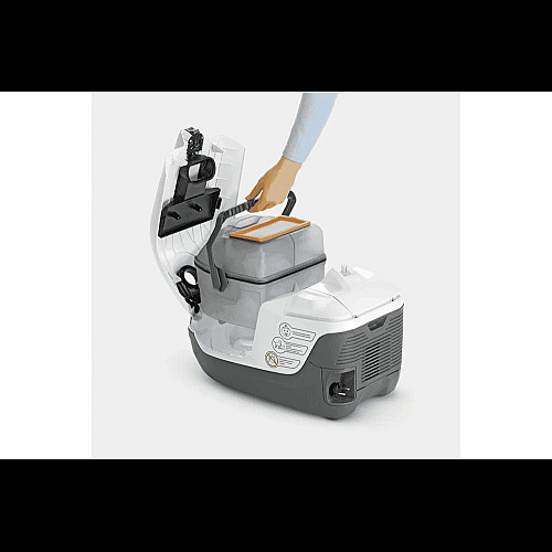 Пылесос Karcher моющий DS 6 Plus, 650Вт, пыль -0.6л, вода -2 л, НЕРА, белый
