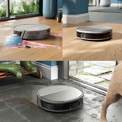 Робот-пылесос Philips Series 9000, h=9.8см, влажная уборка, пыль -0.21л, вода -0.22л, автон. работа до 280мин, EPA 11, черный-металлик