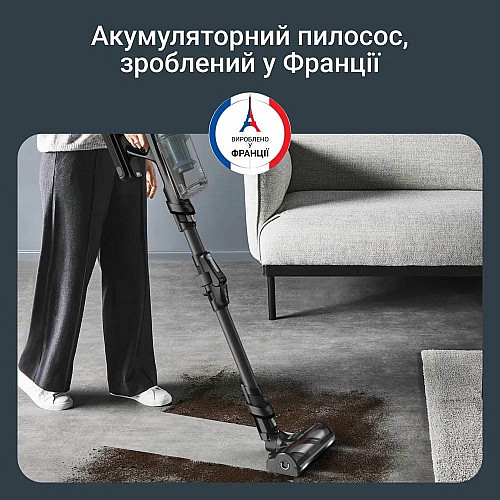 Пылесос Rowenta беспроводной X-Force Flex 14.80 Animal Aqua, 240Вт, влажная уборка, контр пыль -0.65л, автон. работа до 90мин, HEF system 99,9%, черно-синий