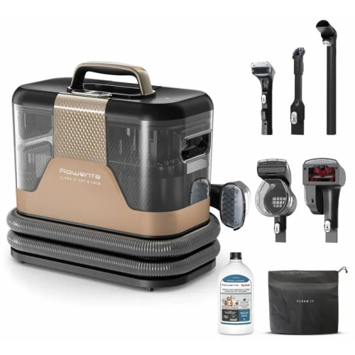 Пилосос Rowenta миючий Clean It Hot & Cold, 1150Вт, конт пил -1,5л, вода -2,3л, 13500 Па, 4 насадки, чорно-золотий