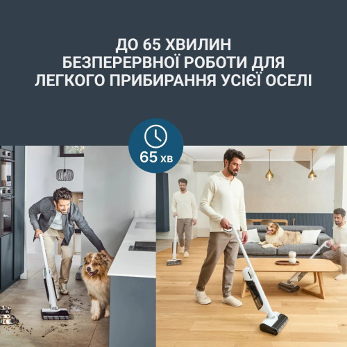 Пилосос Rowenta безпровідний миючий X-Clean 12, 21000Па, конт пил -0.72л, конт для води-0.79л, автон. робота до 65хв, вага-7.77кг, НЕРА, білий