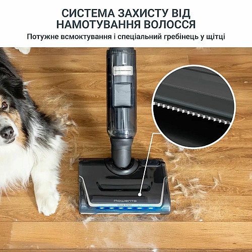 Пылесос Rowenta беспроводной моющий X-Clean 7, 250Вт, конт пыль -0.5л, конт для воды-0.65л, автон. работа до 50мин, вес-4.2кг, НЕРА, черный