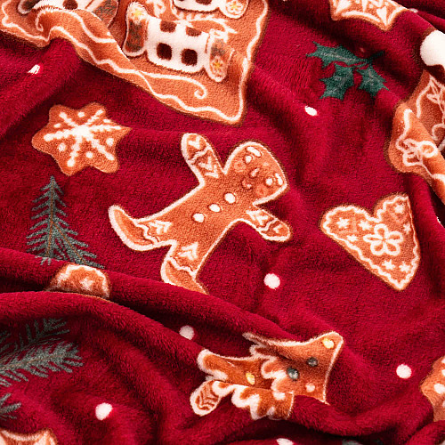 Плед ARDESTO Christmas Flannel 160х200см, 100% поліестер, імбирні будиночки