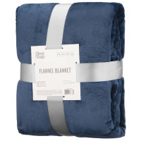 Плед ARDESTO Flannel 200х220см, 100% поліестер, синій темний