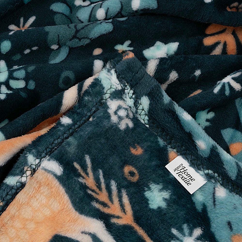 Плед ARDESTO Christmas Flannel 160х200см, 100% поліестер, олені, зелений