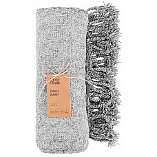 Плед ARDESTO Chenille 140х190см, 100% поліестер, сірий світлий