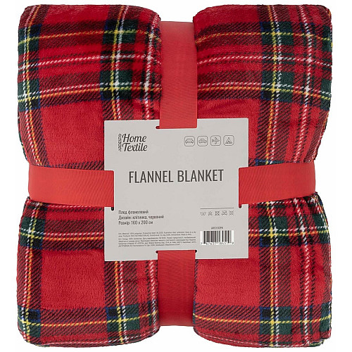 Плед ARDESTO Christmas Flannel 160х200см, 100% поліестер, клітинка, червоний
