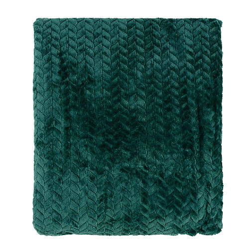 Плед ARDESTO Jacquard Braid 200х220см, 100% поліестер, смарагдовий