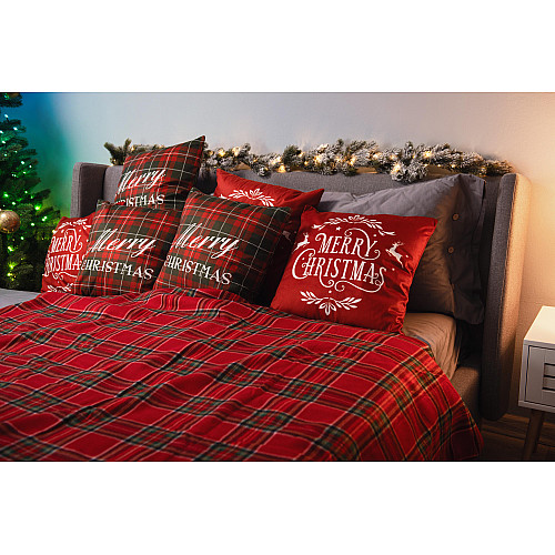 Плед ARDESTO Fleece 130x160см, 100% поліестер, клітинка, червоний