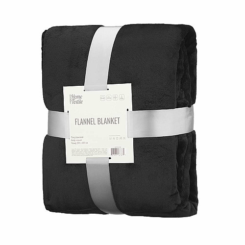 Плед ARDESTO Flannel 200х220см, 100% поліестер, чорний