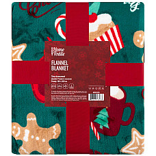 Плед ARDESTO Christmas Flannel 160х200см, 100% поліестер, різдвяні смаколики
