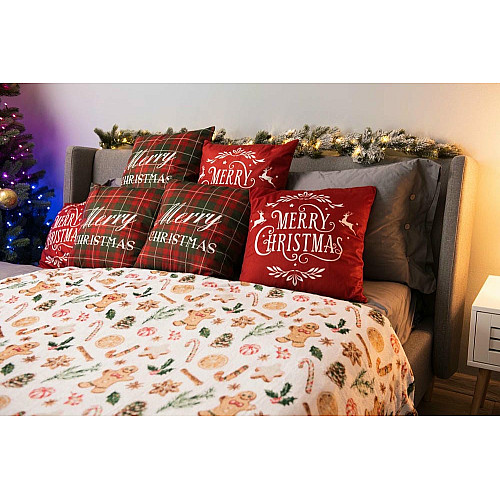 Плед ARDESTO Flannel 160х200см, 100% полиэстер, имбирные пряники.