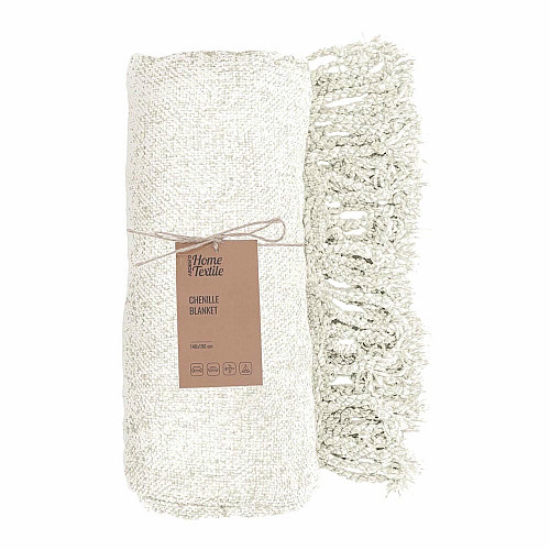 Плед ARDESTO Chenille 140х190см, 100% поліестер, айворі