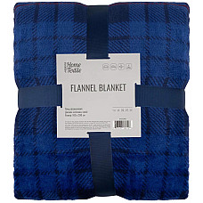Плед ARDESTO Flannel 160х200см, 100% поліестер, клітинка, синій