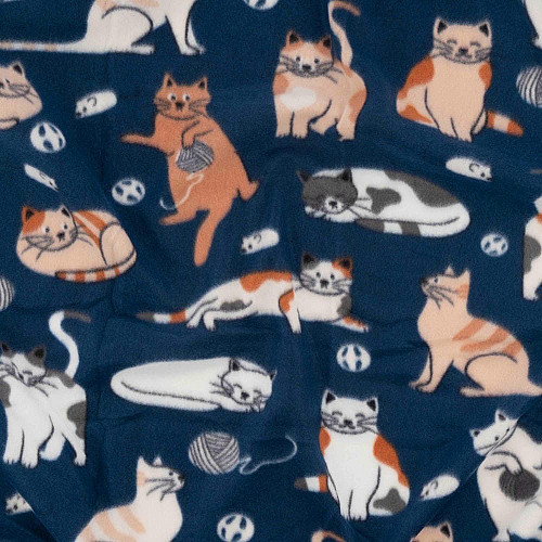 Плед ARDESTO Fleece 130x160см, 100% поліестер, котики, синій
