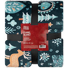 Плед ARDESTO Christmas Flannel 160х200см, 100% поліестер, олені, зелений