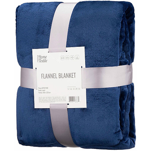 Плед ARDESTO Flannel, 200x220см, 100% полиэстер, синий