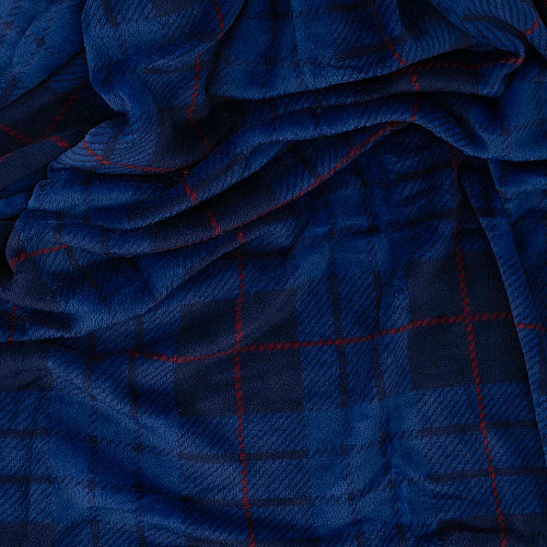Плед ARDESTO Flannel 160х200см, 100% поліестер, клітинка, синій