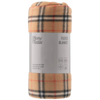 Плед ARDESTO Fleece 130x160см, 100% поліестер, клітинка, бежевий