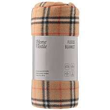 Плед ARDESTO Fleece 130x160см, 100% поліестер, клітинка, бежевий