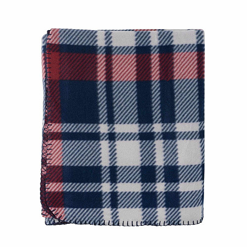 Плед ARDESTO Fleece 130x160см, 100% поліестер, клітинка, синьо-бордовий