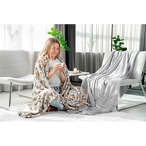 Плед ARDESTO Flannel, 160х200см, 100% поліестер, коргі