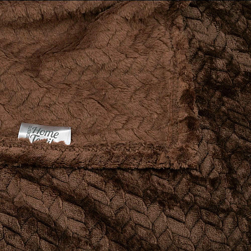Плед ARDESTO Jacquard Braid 160х200см, 100% поліестер, коричневий