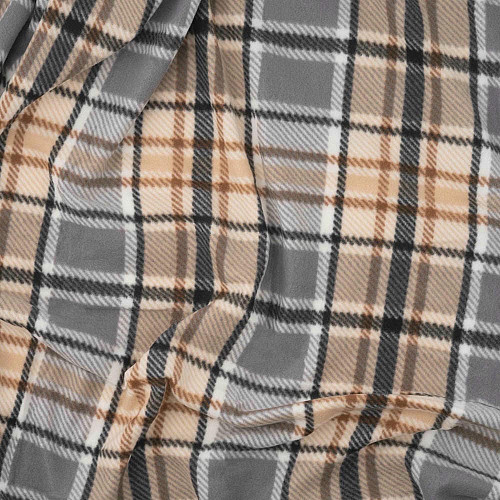 Плед ARDESTO Fleece 130x160см, 100% поліестер, клітинка, сірий